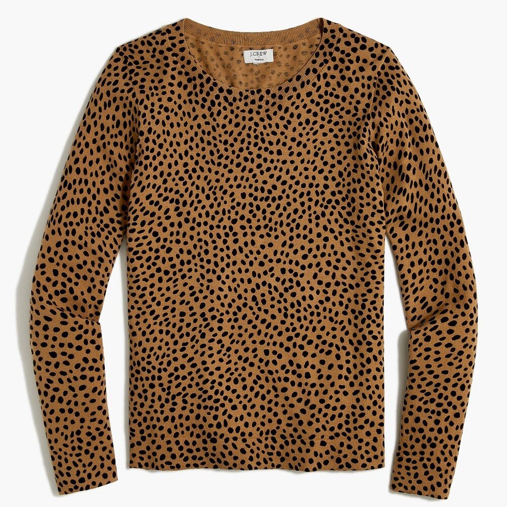 J. Crew Cheetah Teddie Sweater/NWT/L